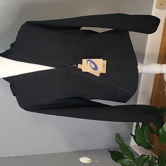 Asics Hooded Softshell Fleece Lined Scuba Hood 2 Pocket Warm Jacket Size Large - Picture 1 of 14